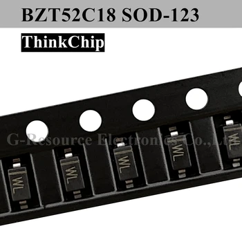  (100ks) BZT52C18 SOD-123 SMD 1206 Napätie Stabilizované Dióda 18V (Označenie WL)