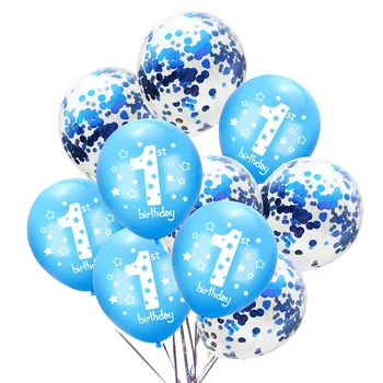  10pcs Dieťa, Dievča, Chlapec Prvé Narodeniny Party 1. Narodeniny Výročí Balón, Modré, Ružové Jeden Rok Starý Balón pre Dekorácie