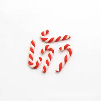  10pcs/taška Vianočné Cukru Ílu Polyméru na Nechty, Dekorácia Krásne Outlooking Nail Art, Ozdoby Candy Cane Tvorivé 2 Farby