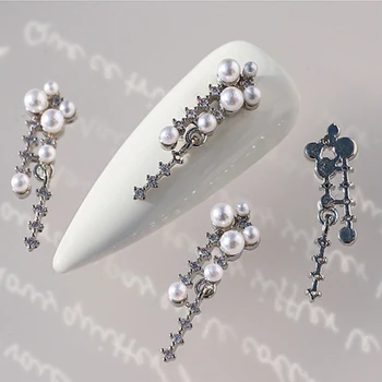  1PC Zliatiny Pearl Diamond Nechtov Príslušenstvo Nail Art Decoration DIY Šperky Motýľ Nechtov Drahokamu