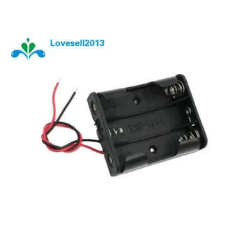  1Pcs Plastové Skladovanie Batérií Prípade Box, Držiak Na 3 X AA 3xAA 4.5 V+ vodič