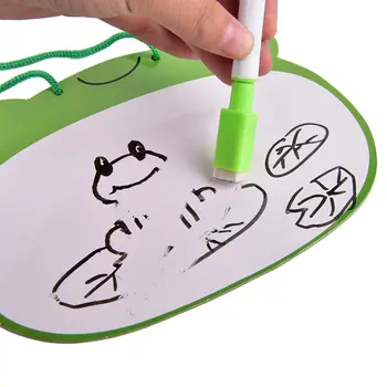  1Pcs Písanie Tablet Deti Tabuľa Cartoon Zvierat Jeden Kus Suché Stieranie Kartón na Kreslenie Dieťa, Biele Závesné Dosky S Perom