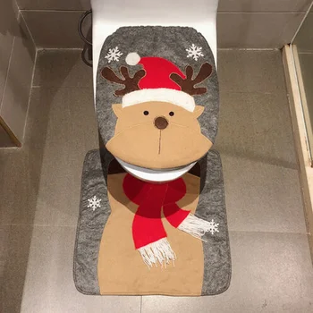  2 KS Vianočné Wc Sedadlo Inštalácia Demontáž Vianočnej Elk Strany Domáce Dekorácie, Kúpeľňa, Wc Kryt Sedadla Nastavte