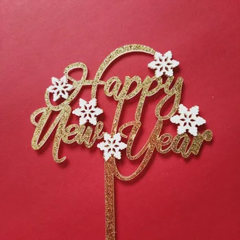  2022 Tvorivosti Akryl Šťastný Nový Rok Vňaťou Veselé Vianoce Cake Dekorácie pre Domov X-mas Tortu Zdobenie Nástroje Dodávky