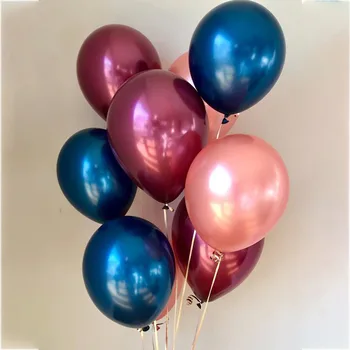  20pcs 10/12inch Sivozelená Modrý Atrament Modrá Latexové Balóny Rose Gold Dekorácie Vzduchu Hélium Balón Narodeniny, Svadobné Party Balón