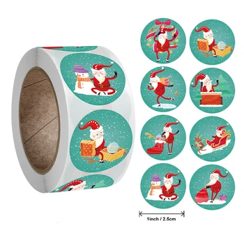  500PCS/Roll Vianočné Samolepky Cartoon Kawaii Santa Claus Nálepky Na Párty Darček, Vianočné Dekorácie Štítok Nálepky na kancelárske potreby
