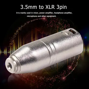  Adaptér 3Pin Všetky Medi Kontakt Kus Zliatiny Zinku Shell XLR zásuvka na 1/8 palca 3,5 mm Muž Audio pre Zosilňovač pre Slúchadlá, Mikrofón