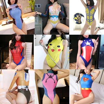  Anime cosplay swimsui tankiny plavky Ženy/Dievčatá Sexy Bikiny, Plavky Kombinézu 3D printin Kombinézach Cosplay Kostýmy