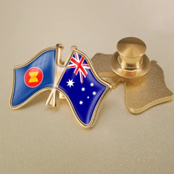  Austrália a ASEAN Združenie Prešiel Dvakrát Priateľstvo Vlajky Brošňa Odznaky Preklopke Kolíky
