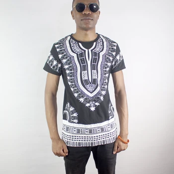  Black mužov Bavlna Dashiki Tradičné Tlačené T-shirt hip hop Afriky Oblečenie Bežné Muž topy & tees 2019 рубашка мужская