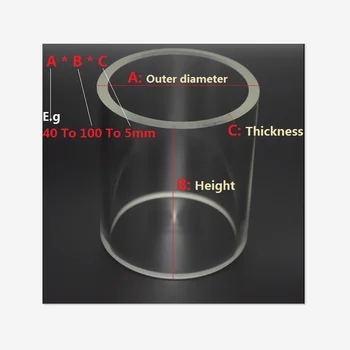  Borosilikátového skla stĺpec, Vonkajší priemer 70 mm , Výška 50 mm, Borosilikátového skla trubice(Chyba ±1 mm)
