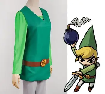  BOTW Odkaz Tunika Odkaz Zelený Top Cosplay Kostým Zelený Kabát Zelené Tričko Hru Anime