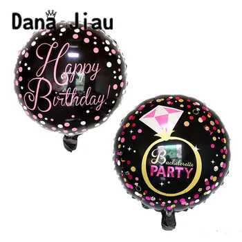 Dana jiau 18 palcov veľkosť black happy birthday fóliové balóniky Diamantový prsteň party dekorácie 25 rokov tvoria korunu loptu dodávateľa