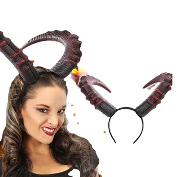  Diabol Horn Halloween Dekorácie Cosplay Kostým, Rekvizity Vlasy Príslušenstvo Pokrývku Hlavy Pokrývky Hlavy Strana Navrhne Headdress Maska, Hairband