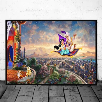  Disney Plátno Na Maľovanie Na Stenu Umenie Rozprávky Lion King Aladdin Morská Víla Vytlačí Plagáty Fotografie Pre Domáce Dekorácie Spálňa