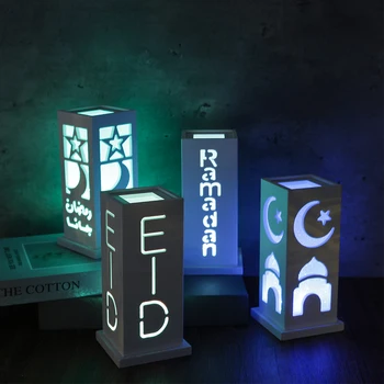  Eid Ozdoby Nočné Svetlo Ramadánu Mubarak Lampy, Ručne vyrábané Dekorácie 3D Moon Star LED Osvetlenie Interiéru Domov Strán Eid Remesiel Dary