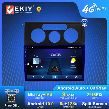 EKIY 6+128G QLED DSP Android 10 autorádia Pre Volkswagen Caddy 2K 3 III 2004-2010 GPS Navi Multimediálny Prehrávač Stereo Carplay DVD
