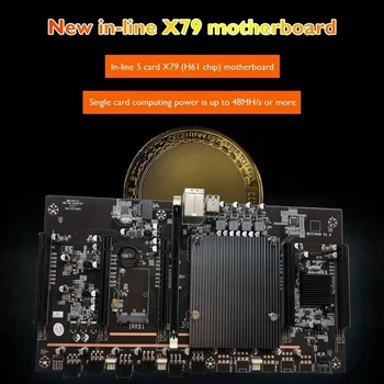 HOT-X79 H61 BTC Baník Doska s E5 2620 V2 CPU+RECC 4G DDR3 RAM+Ventilátor LGA 2011 Podpory 3060 3070 3080 Grafická Karta