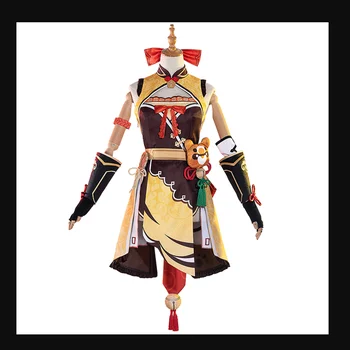 Hra Genshin Vplyv Xiangling Cosplay Kostýmy, Parochne Anime Ženy Šaty Halloween Party Oblečenie Jednotné Xiang Ling Kostým