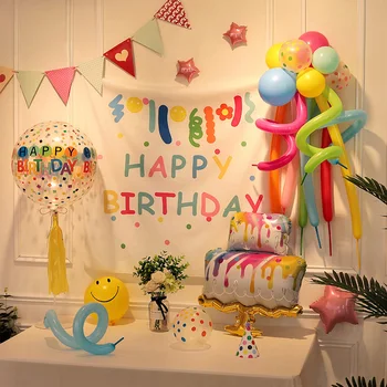  In štýl dlho balóny deti narodeniny Narodeninovej party usporiadanie dieťa 1 rok staré strany pozadí handričkou scény, dekorácie dodávky