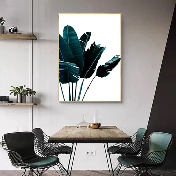  Izba Plagáty Tropické Rastliny Skorocel Listy Maliarske Plátno Tlačiť Palmový List Wall Art Nordic nástennú maľbu na Tablo Dekor