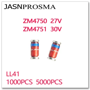  JASNPROSMA 1000PCS 5000PCS ZM4750 ZM4751 27V 30V LL41 1W ZM4750A ZM4751A 4750 4751 zener 1N4750 1N4751 IN47250 IN4751