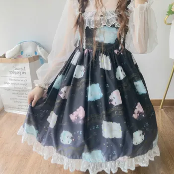  Kawaii Japonský mäkké sestra Lolita šaty svetlo lolita vnútri bábiky golier šatka šaty ženy