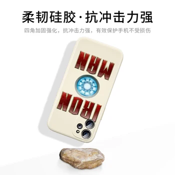  Kvapalné Silikónové Mäkké Pokrytie Pekný Iron Man Pre Apple iPhone 11 8 7 6 13 12 mini XS XR SE 2020 Pro Max Plus Telefón Prípade