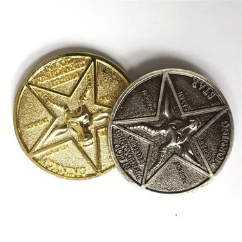  Lucifer Morningstar Satanic Pamätné Mince Pentecostal Star Odznak Populárne Halloween Kovové Príslušenstvo Prop Mince Cosplay