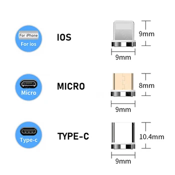  Magnetické Plug 7 Pin Magnetické Nabíjací Kábel, Adaptér Micro USB Typu C Magnet Konektora Mobilného Telefónu Prachu Zástrčky Tip Pre Iphone