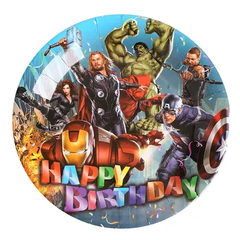  Marvel Avengers téma Strana navrhne Jednorázový riad Papier pohár zásobník Papiera chlapec Detí, narodeniny, party dekorácie nastaviť