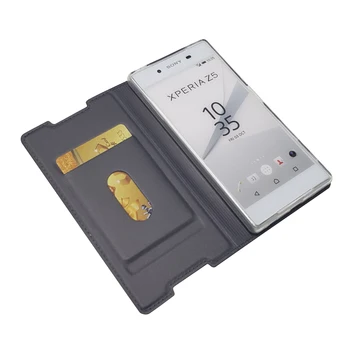  Matný Peňaženky Prípade Flip puzdro pre Sony Xperia Z5 E6603 E6633 E6683 Magnetické adsorpcie Krytu telefón puzdro pre Sony Z5