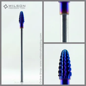  Mini Kužeľ - Hrubý (1130126) - Modrá Nano Povlak - WILSON Karbidu Nechtov vrtáka Pre Elektrické Manikúra Vŕtačka