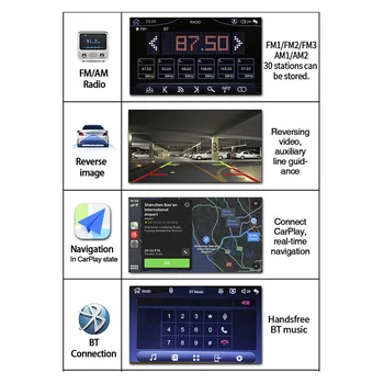  MLOVELIN7-palcový kapacitný displej Vstavané Carplay Android Auto Auto multimediálny prehrávač rádio FM, USB, AUX BT gps navigácie