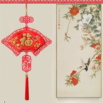 Nový Rok Prívesok Čínsky Uzol Ventilátor Tvarované Prívesok v Číne Nový Rok Doma Čínsky Nový Rok Ozdoby a Dekorácie