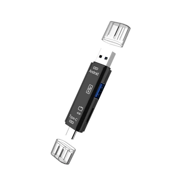  Náhodné Jeden Usb 2.0 Čítačka Kariet Adaptér Typu C, USB, Micro USB Pamäť TF OTG Card Reader