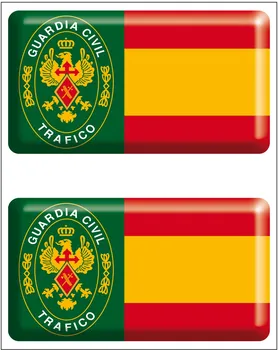  Nálepku obdĺžniky Vlajka s logom Stráže Civilné Dopravné 2 pc. ŽIVICA 48x26mm/rp.
