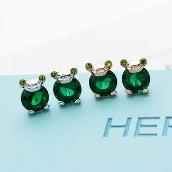  Romantický zelená žaba Štýlové šperky, náušnice, že sú vtipní a abstraktné pre ženy/dievčatá zirkón drop luxusné náušnice