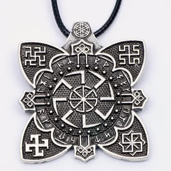  Slovanské Amulet s Svetoch Runy Runic Náhrdelník Prívesok Silný Symbol Antient Slovania Talizman Antique Silver Darček Ženy