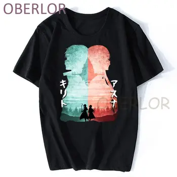  Sword Art Online T-shirt Anime SAO Tlač Streetwear Unisex Príležitostné Voľné Tričko Manga Módne Tričko Harajuku Hip Hop Oblečenie