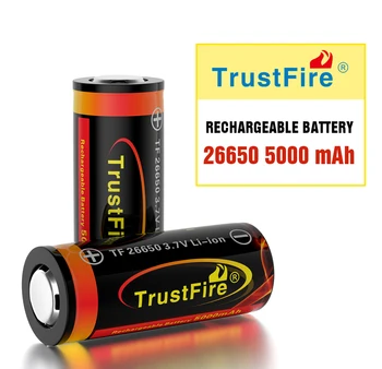  TrustFire 26650 5000mAh Lítiová Batéria 3,7 V Nabíjateľná Lítium-iónová Batéria s Vysokou Kapacitou Chránené Vhodné pre Baterky
