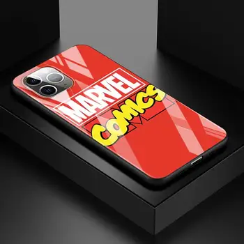  Tvrdené Sklo Kryt Marvel Avengers Logo Superhrdina Pre Apple iPhone 12 11 8 7 6 6 XS XR SE X 2020 Pro Max Mini Plus Telefón Prípade