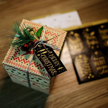  Veselé Vianoce Ďakujem Kraft Papier Značky Vianočný strom Závesný Štítok Firmware nový rok Party Darčekové Karty Dekorácie pre Domov