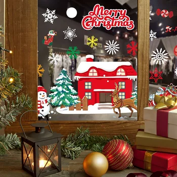  Vianočné Okná Samolepky Na Stenu Sklo Santa Claus Snehuliak Okno Obopína Vianočné Ozdoby Xmas Party Dekor Navidad Dodávky