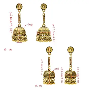  Vintage Zlata, Striebra, Kovu Vyrezávané Bell V Tvare Zvonu Perličiek Strapec Drop Náušnice Pre Ženy V Afganistane Egypt, Turecko, Indiánske Šperky
