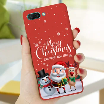  Červená Vianočné Cartoon Prípade Huawei Honor 30 PRO Plus 30S 30i Zobraziť 8X 8A Prime 8C 8S 7A PRO 7C Telefónu Zadný Kryt Mäkký Matný TPU