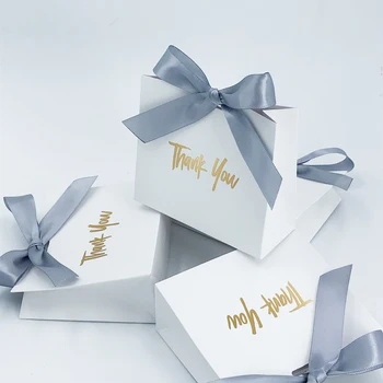  Ďakujeme, že Ste Strana Prospech Darčeka svadobné koláčiky box Baby Sprcha Papierová Darčeková Taška Narodeniny, Vianoce Prospech Súčasnosti Boxy Balenie