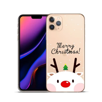  Šťastné a veselé Vianoce, Santa Claus Elk Snehu Silikónové Telefón puzdro Pre iPhone 11 12 Mini Pro XS Max XR X 6 6 7 8 Plus 5S SE 2020