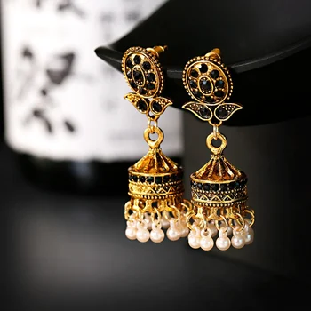  Ženské Afganskej Vintage Indickej Jhumka Šperky, Náušnice Etnických Pearl Korálky Strapec Svadobné Náušnice Mujer Príslušenstvo Brincos